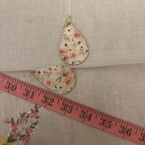 Leather floral earrings